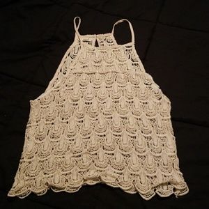 Lace see through tank top